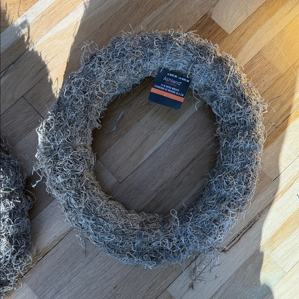 NWT Bundle of 2 - 14” Ashland Moss Gray Wreaths